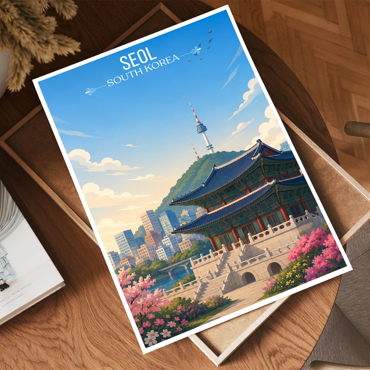 Seol - South Korea - Travel Poster Print Modern Style Wall Art