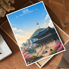 Seol - South Korea - Travel Poster Print Modern Style Wall Art