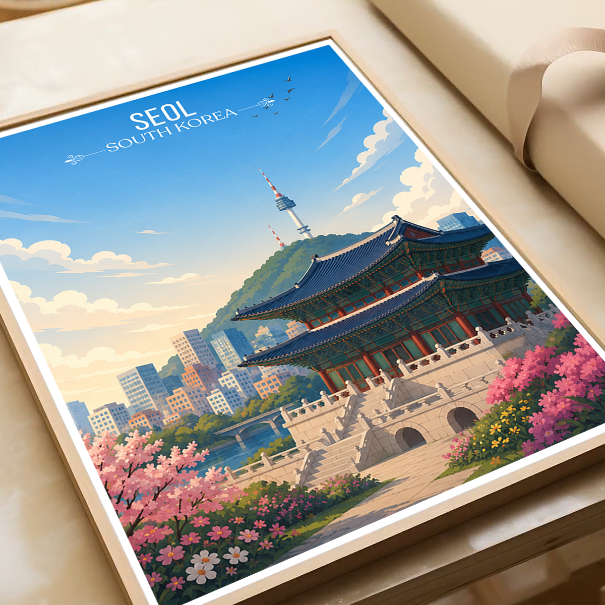 Seol - South Korea - Travel Poster Print Modern Style Wall Art