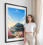 Seol - South Korea - Travel Poster Print Modern Style Wall Art