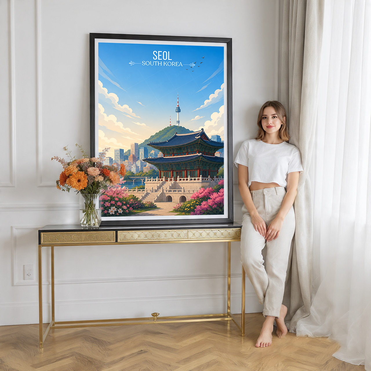 Seol - South Korea - Travel Poster Print Modern Style Wall Art