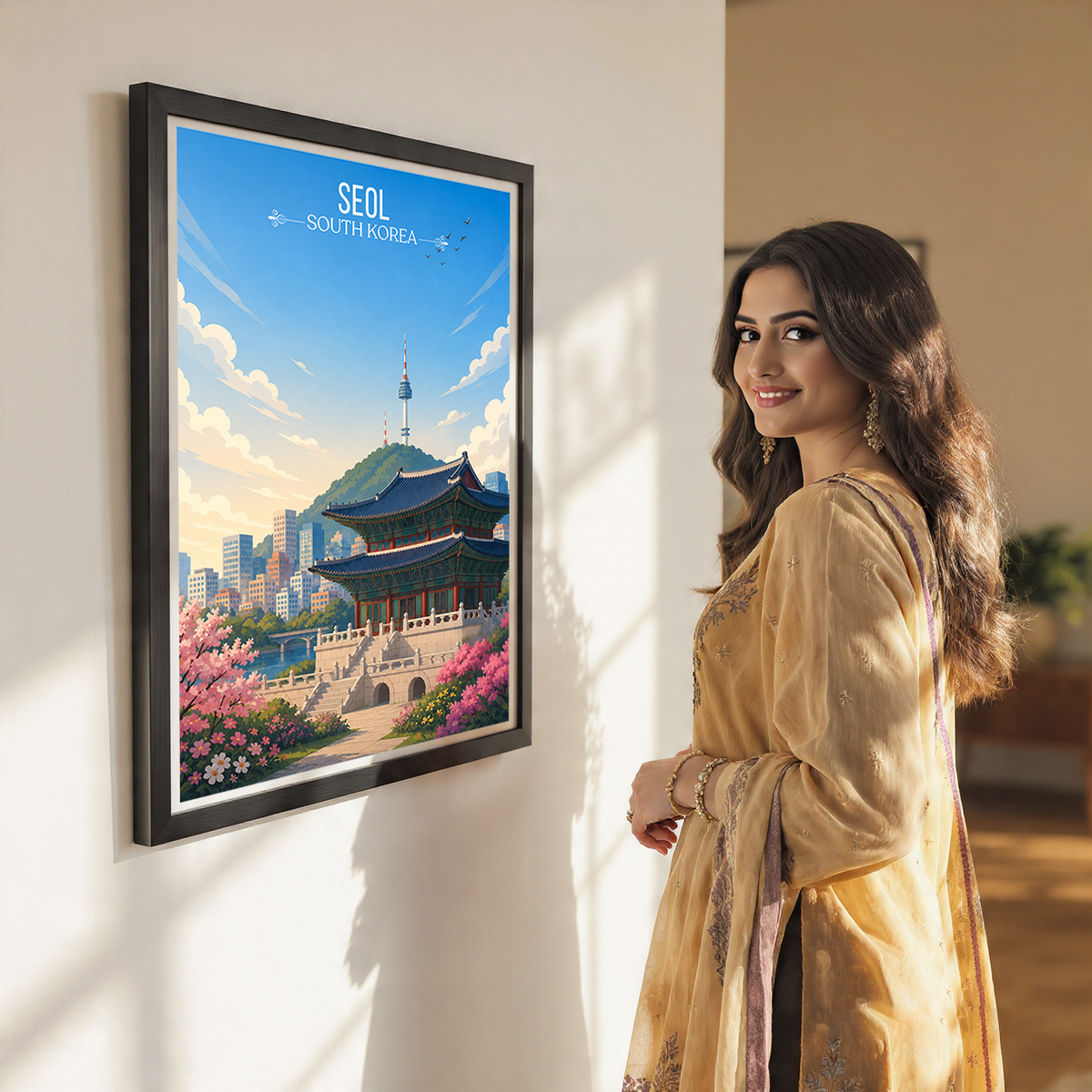 Seol - South Korea - Travel Poster Print Modern Style Wall Art