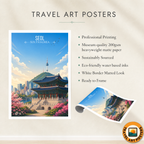 Seol - South Korea - Travel Poster Print Modern Style Wall Art