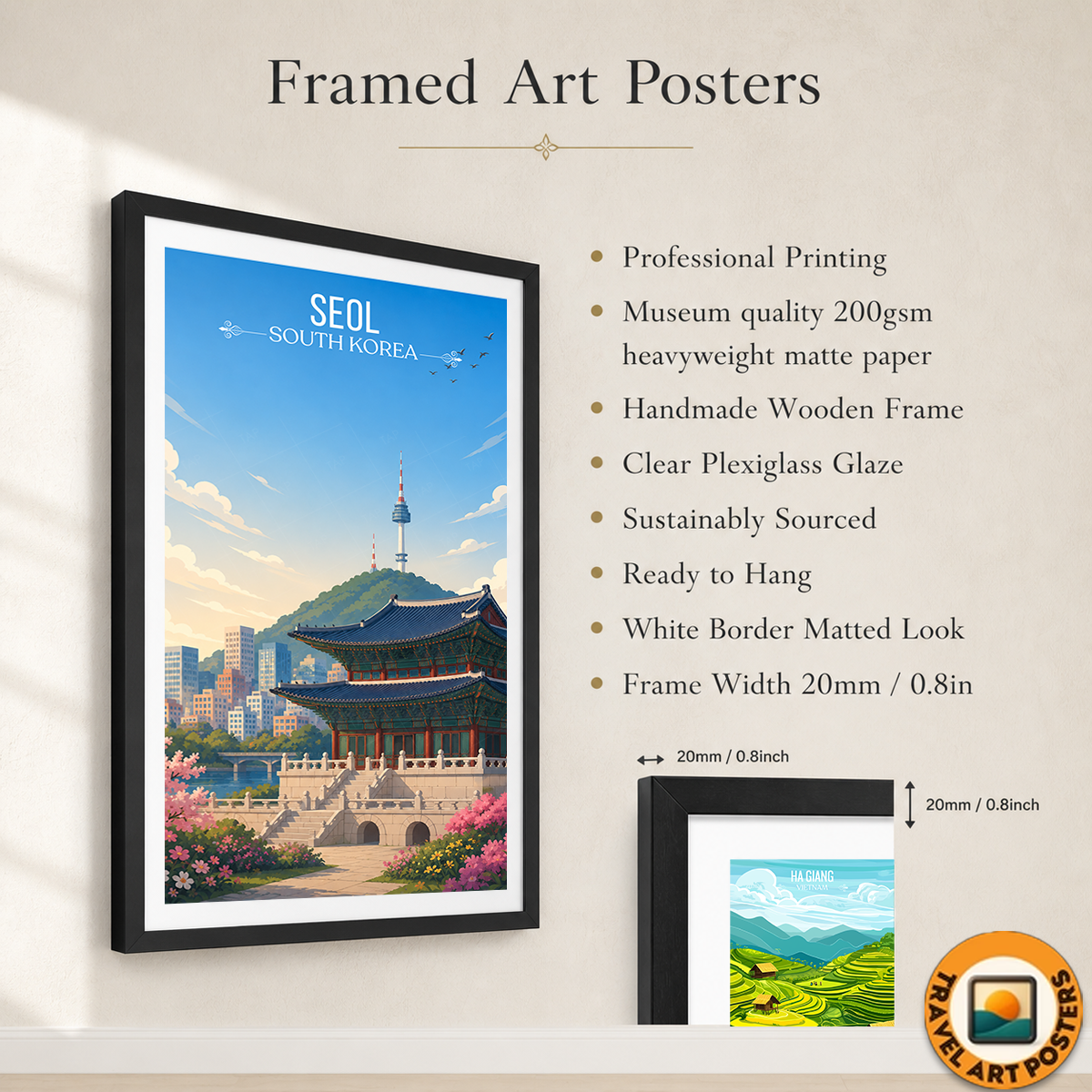 Seol - South Korea - Travel Poster Print Modern Style Wall Art