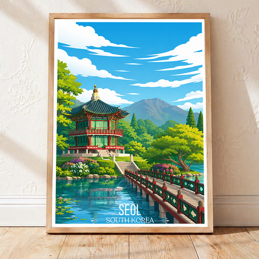 Seol - South Korea - Travel Poster Print Modern Style Wall Art - Art Print - Travel Art Poster