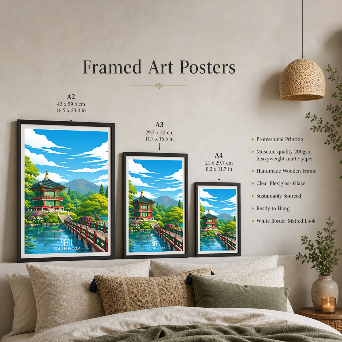 Seol - South Korea - Travel Poster Print Modern Style Wall Art