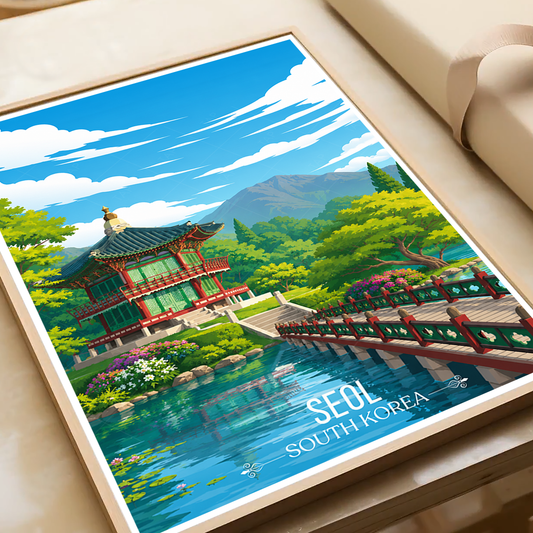 Seol - South Korea - Travel Poster Print Modern Style Wall Art - Art Print - Travel Art Poster