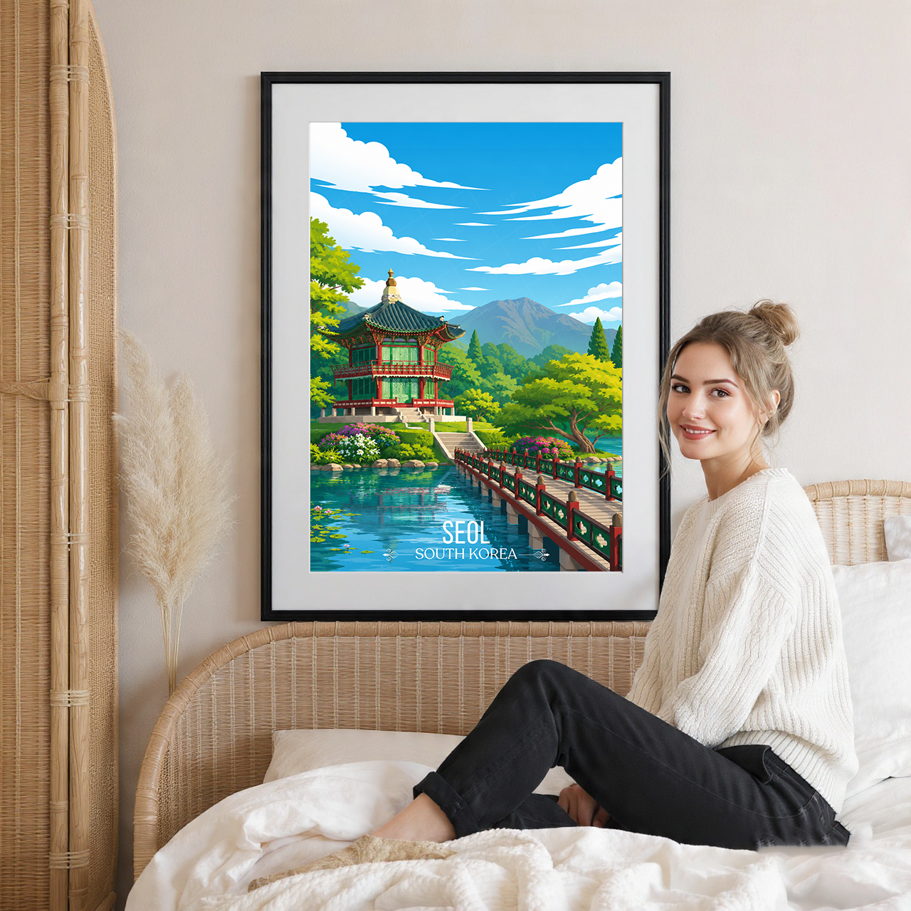 Seol - South Korea - Travel Poster Print Modern Style Wall Art