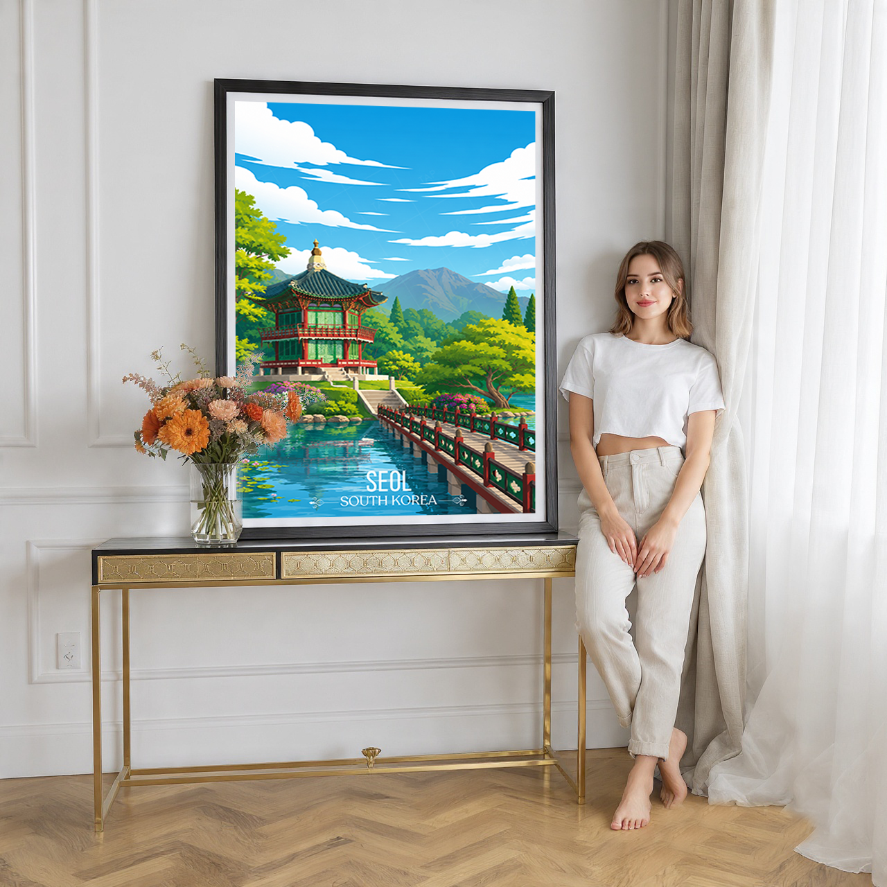 Seol - South Korea - Travel Poster Print Modern Style Wall Art