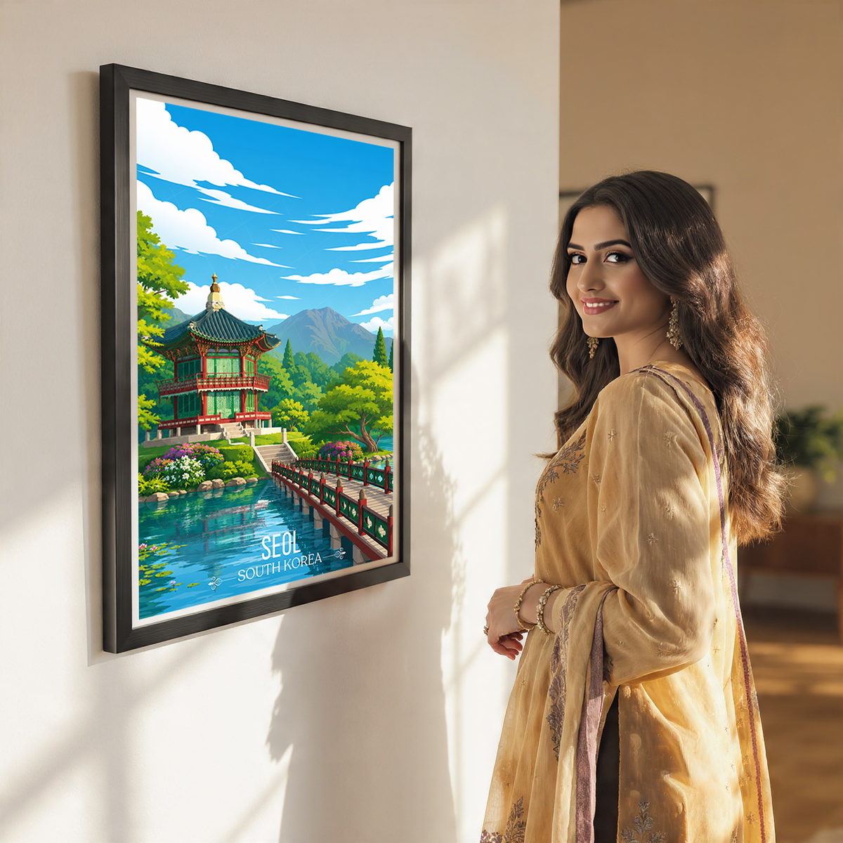 Seol - South Korea - Travel Poster Print Modern Style Wall Art