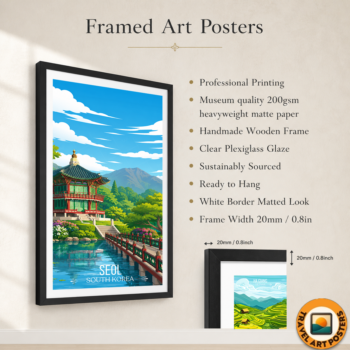 Seol - South Korea - Travel Poster Print Modern Style Wall Art