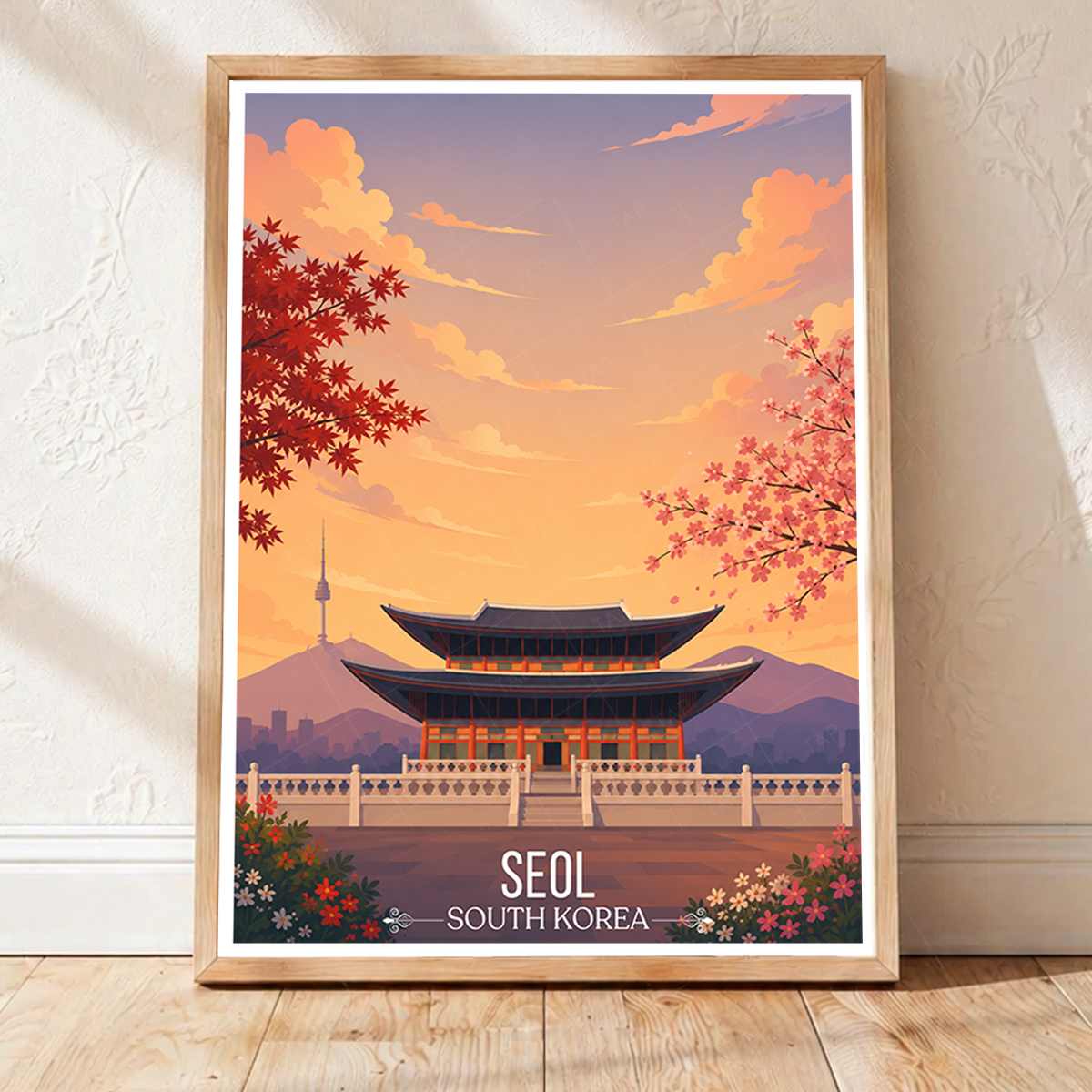 Seol - South Korea - Travel Poster Print Modern Style Wall Art