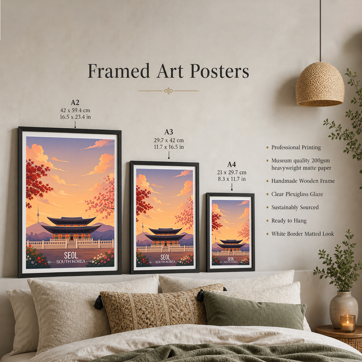 Seol - South Korea - Travel Poster Print Modern Style Wall Art