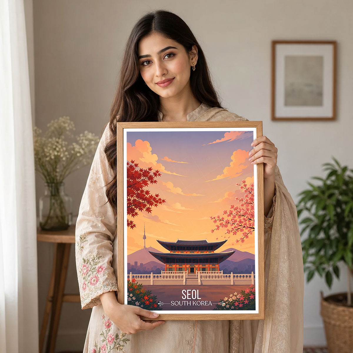 Seol - South Korea - Travel Poster Print Modern Style Wall Art
