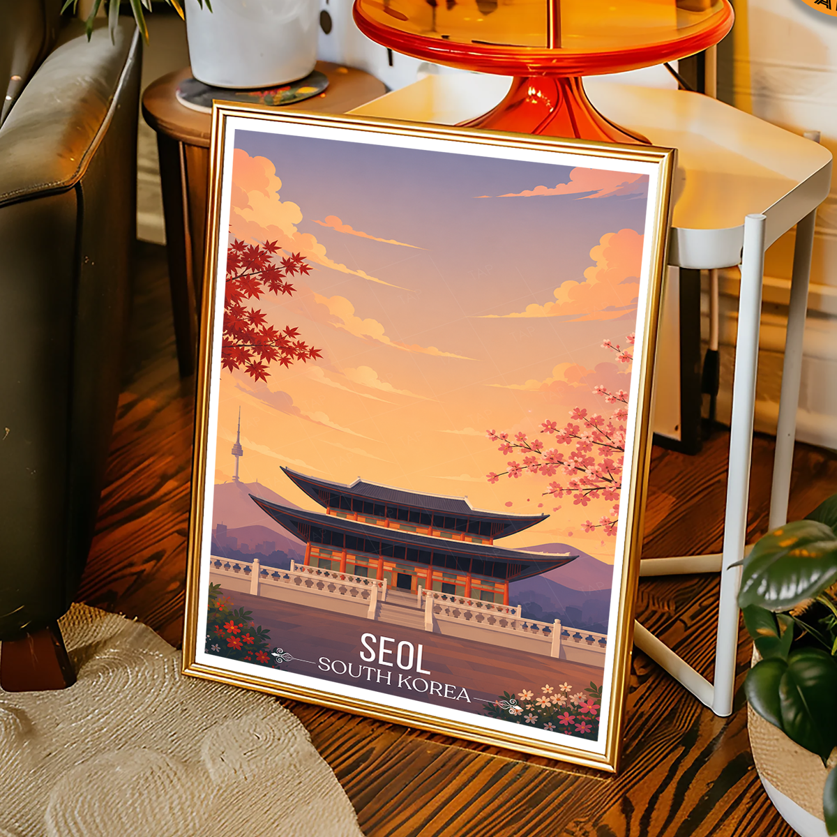 Seol - South Korea - Travel Poster Print Modern Style Wall Art