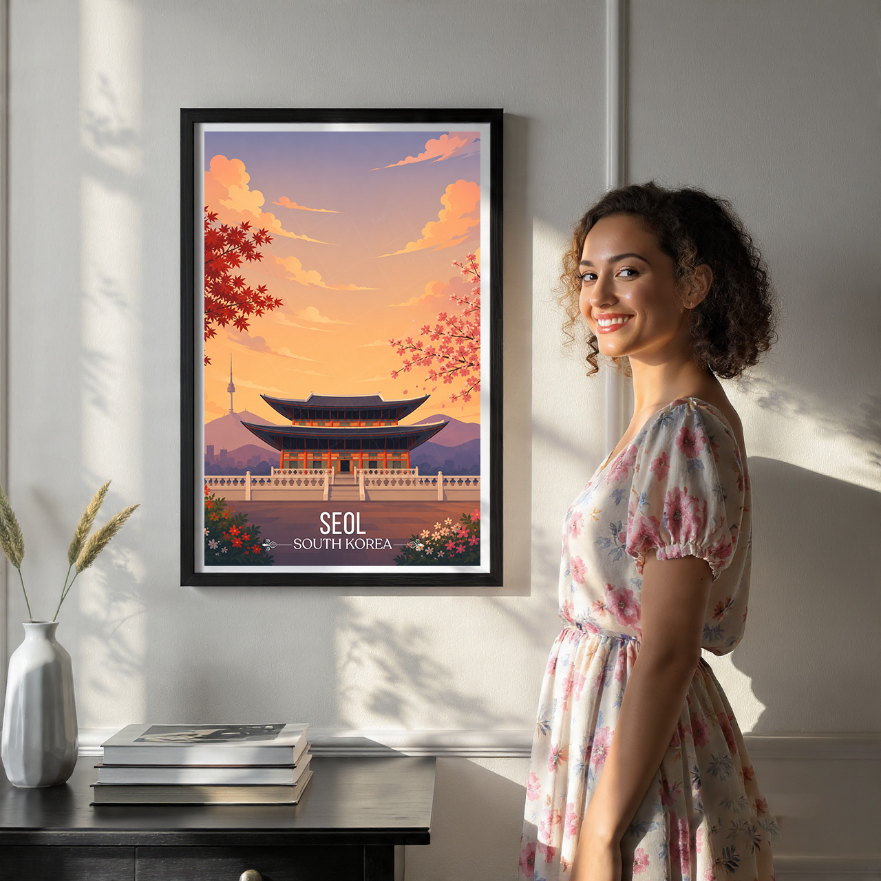 Seol - South Korea - Travel Poster Print Modern Style Wall Art