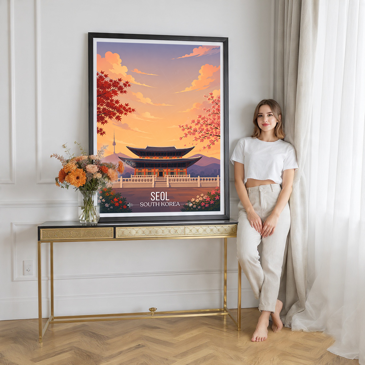 Seol - South Korea - Travel Poster Print Modern Style Wall Art