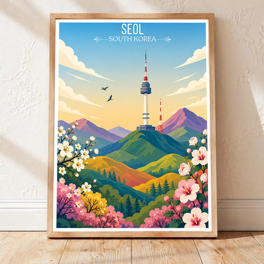 Seol - South Korea - Travel Poster Print Modern Style Wall Art - Art Print - Travel Art Poster