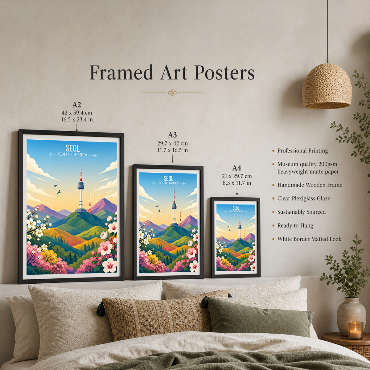 Seol - South Korea - Travel Poster Print Modern Style Wall Art