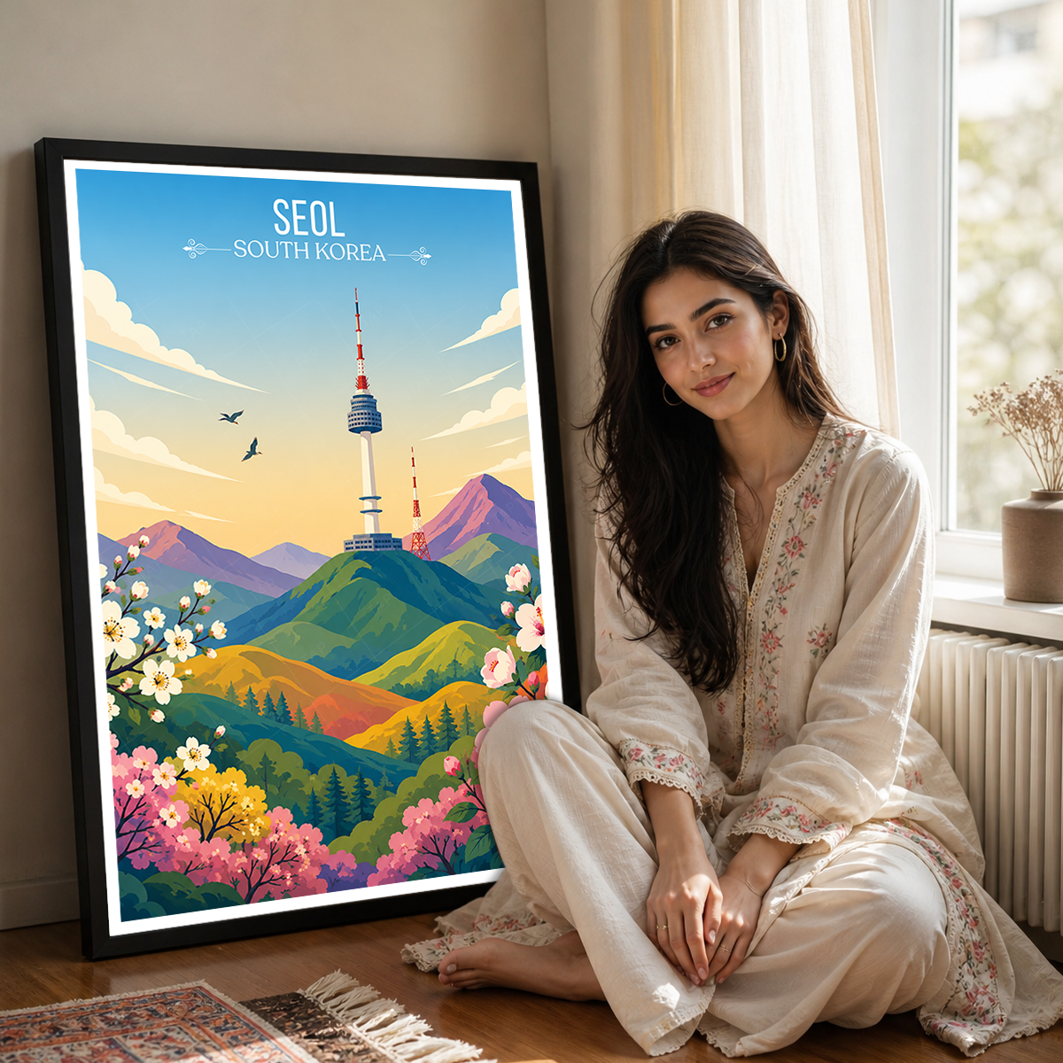 Seol - South Korea - Travel Poster Print Modern Style Wall Art