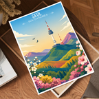 Seol - South Korea - Travel Poster Print Modern Style Wall Art