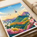 Seol - South Korea - Travel Poster Print Modern Style Wall Art