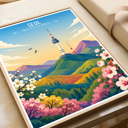 Seol - South Korea - Travel Poster Print Modern Style Wall Art - Art Print - Travel Art Poster