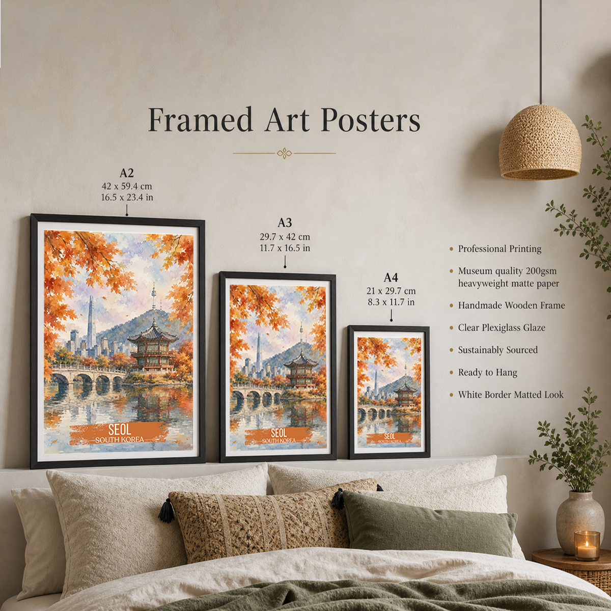 Seol - South Korea - Travel Poster Print Modern Style Wall Art