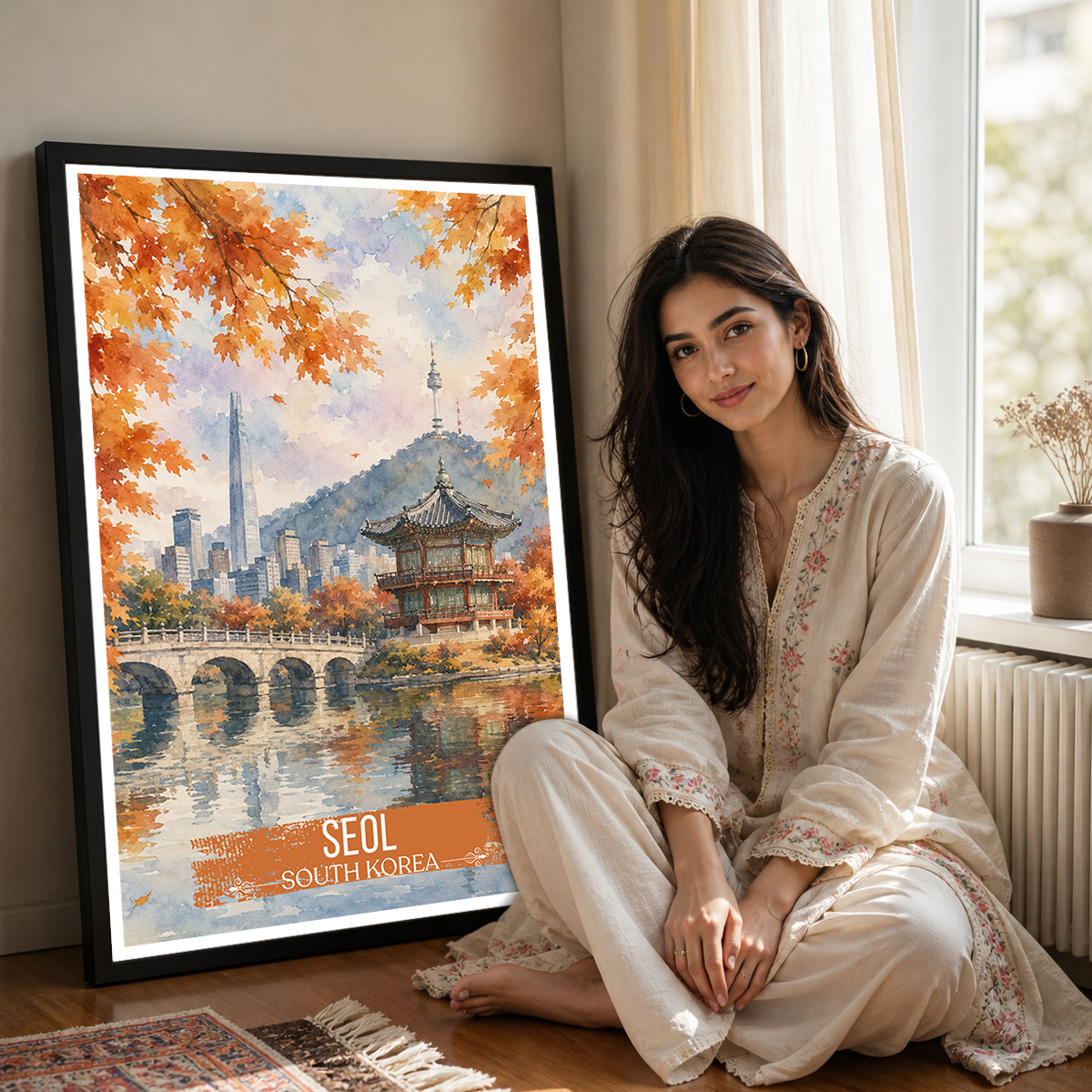 Seol - South Korea - Travel Poster Print Modern Style Wall Art