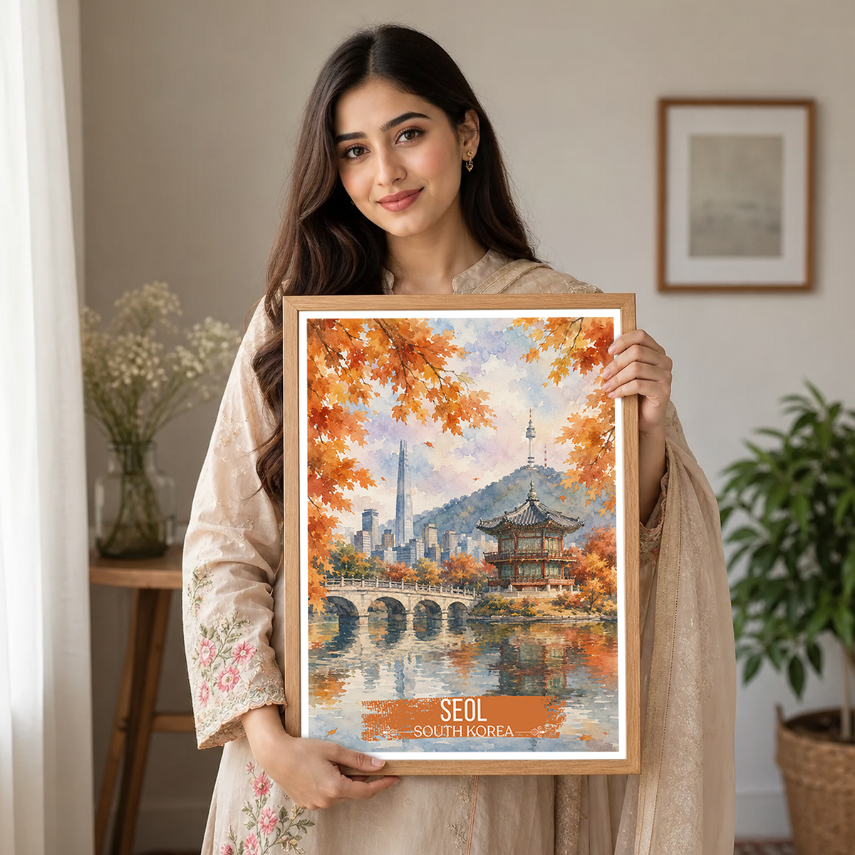 Seol - South Korea - Travel Poster Print Modern Style Wall Art