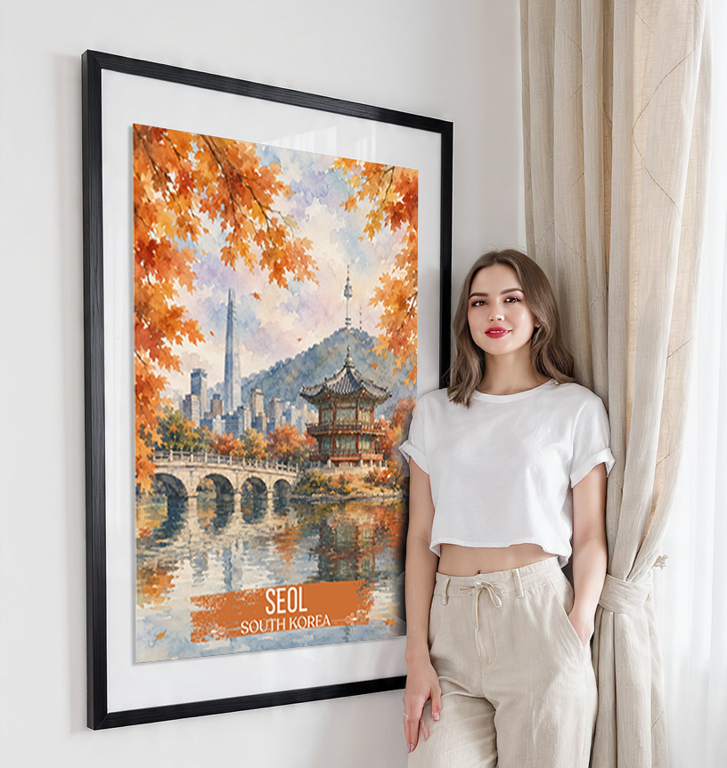 Seol - South Korea - Travel Poster Print Modern Style Wall Art