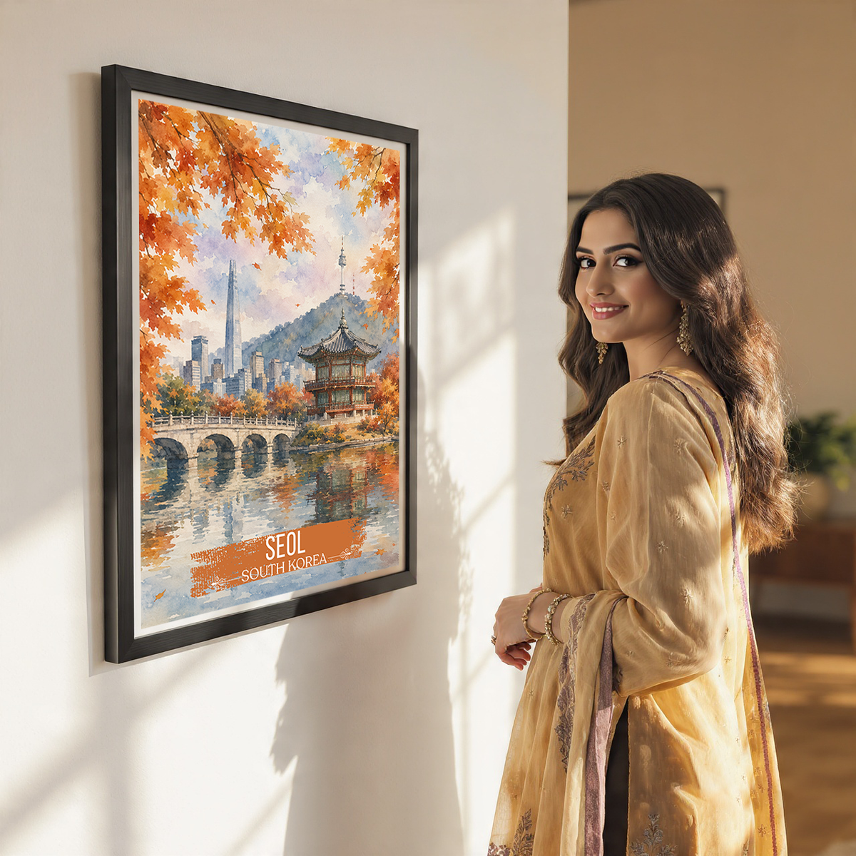 Seol - South Korea - Travel Poster Print Modern Style Wall Art
