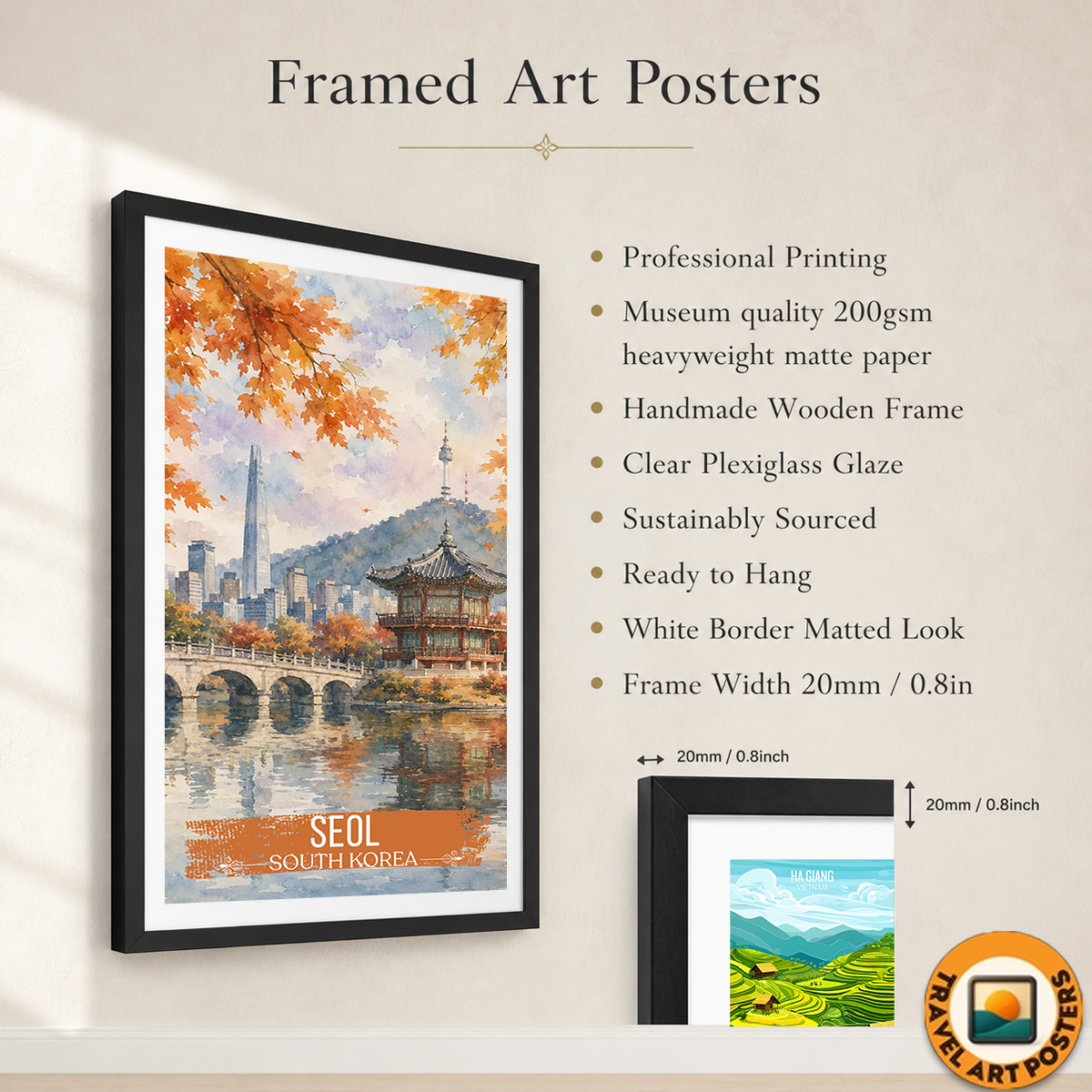 Seol - South Korea - Travel Poster Print Modern Style Wall Art