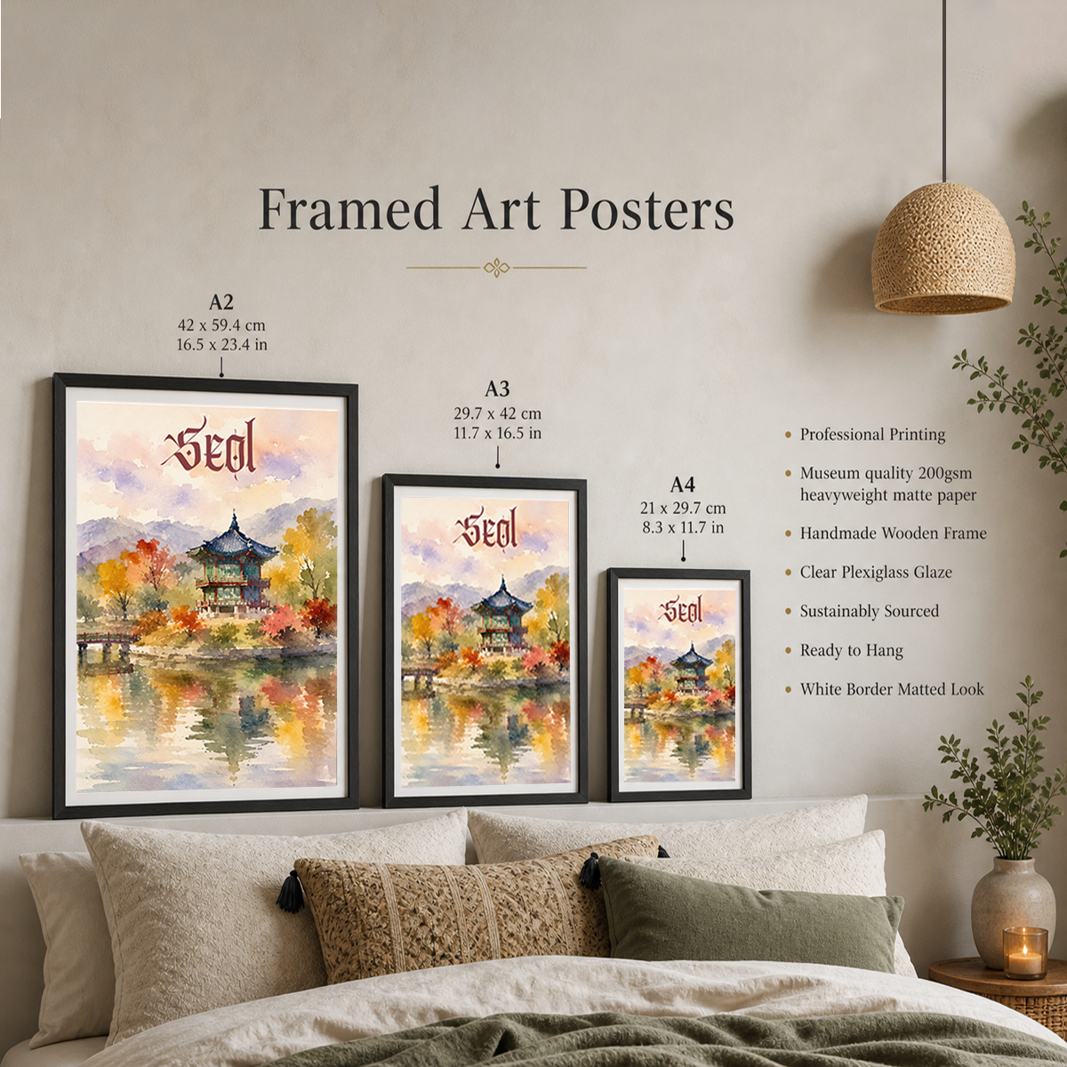 Seol - South Korea - Travel Poster Print Modern Style Wall Art