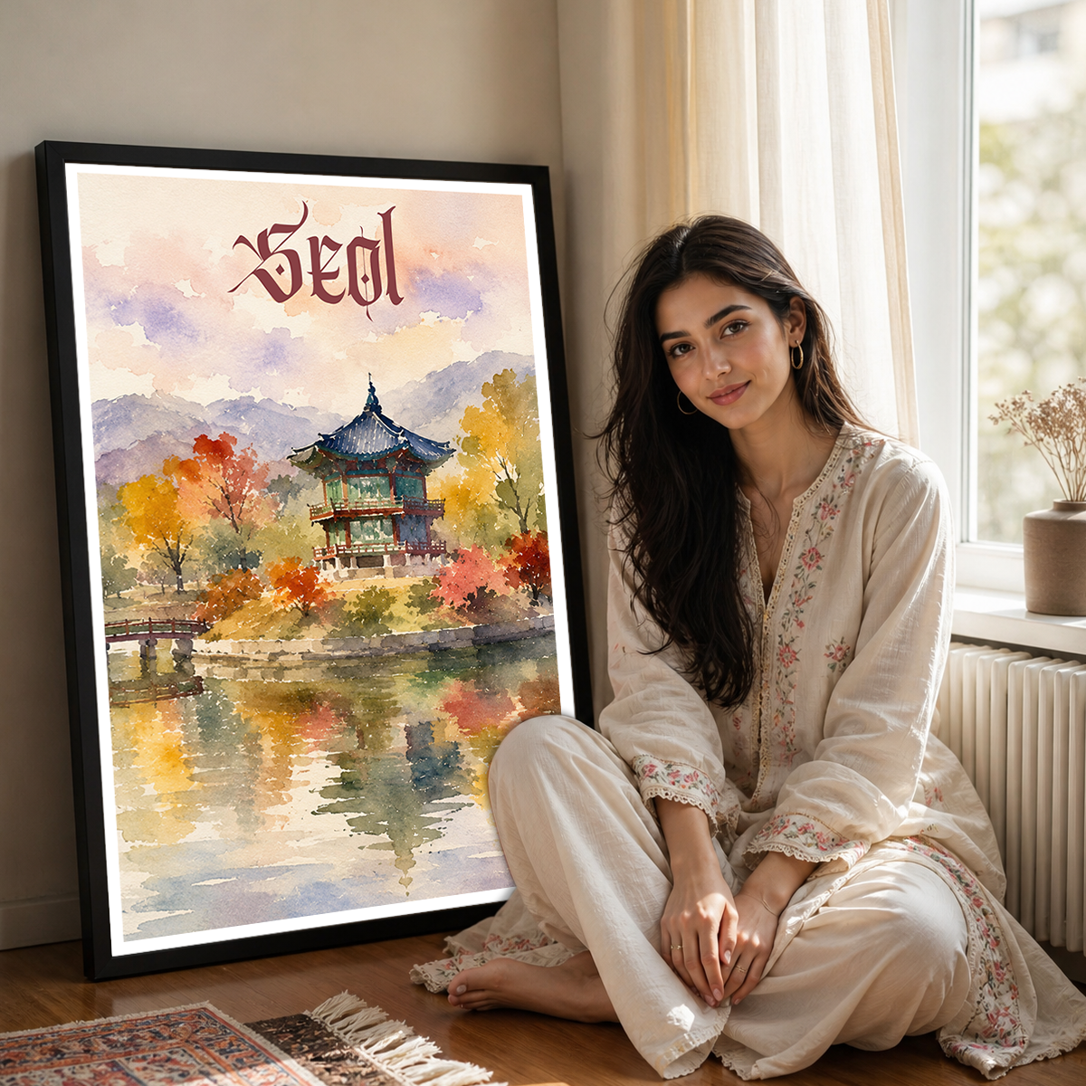 Seol - South Korea - Travel Poster Print Modern Style Wall Art
