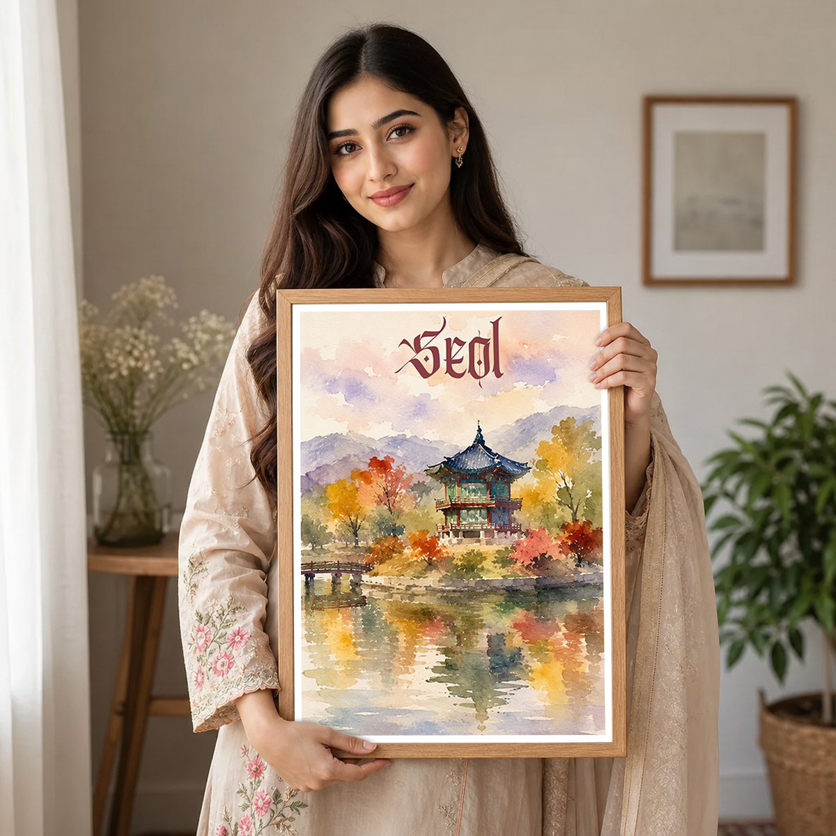 Seol - South Korea - Travel Poster Print Modern Style Wall Art