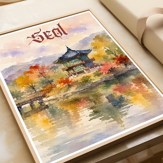 Seol - South Korea - Travel Poster Print Modern Style Wall Art - Art Print - Travel Art Poster