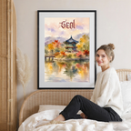 Seol - South Korea - Travel Poster Print Modern Style Wall Art