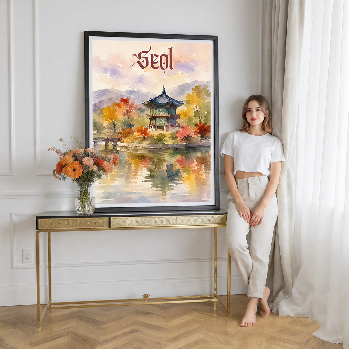 Seol - South Korea - Travel Poster Print Modern Style Wall Art