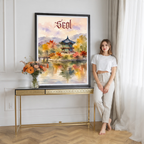 Seol - South Korea - Travel Poster Print Modern Style Wall Art