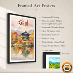 Seol - South Korea - Travel Poster Print Modern Style Wall Art