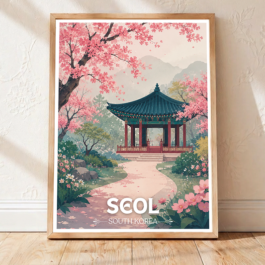 Seol - South Korea - Travel Poster Print Modern Style Wall Art - Art Print - Travel Art Poster