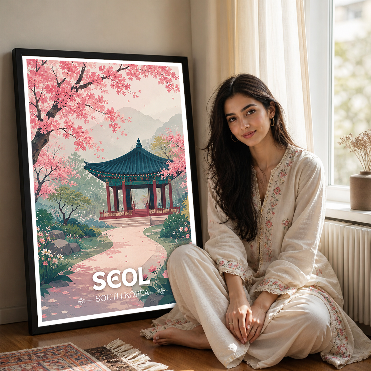 Seol - South Korea - Travel Poster Print Modern Style Wall Art