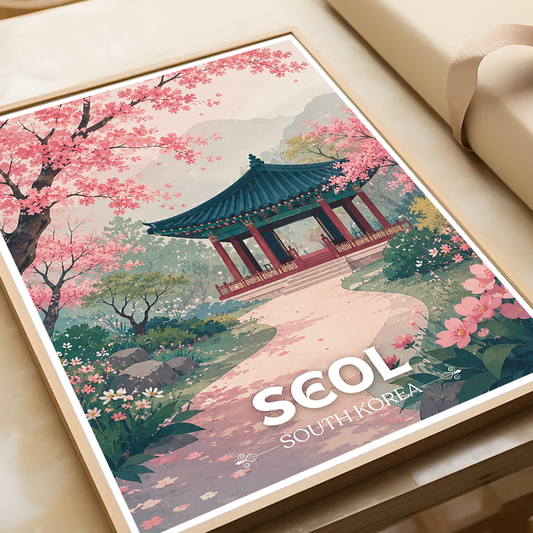Seol - South Korea - Travel Poster Print Modern Style Wall Art - Art Print - Travel Art Poster