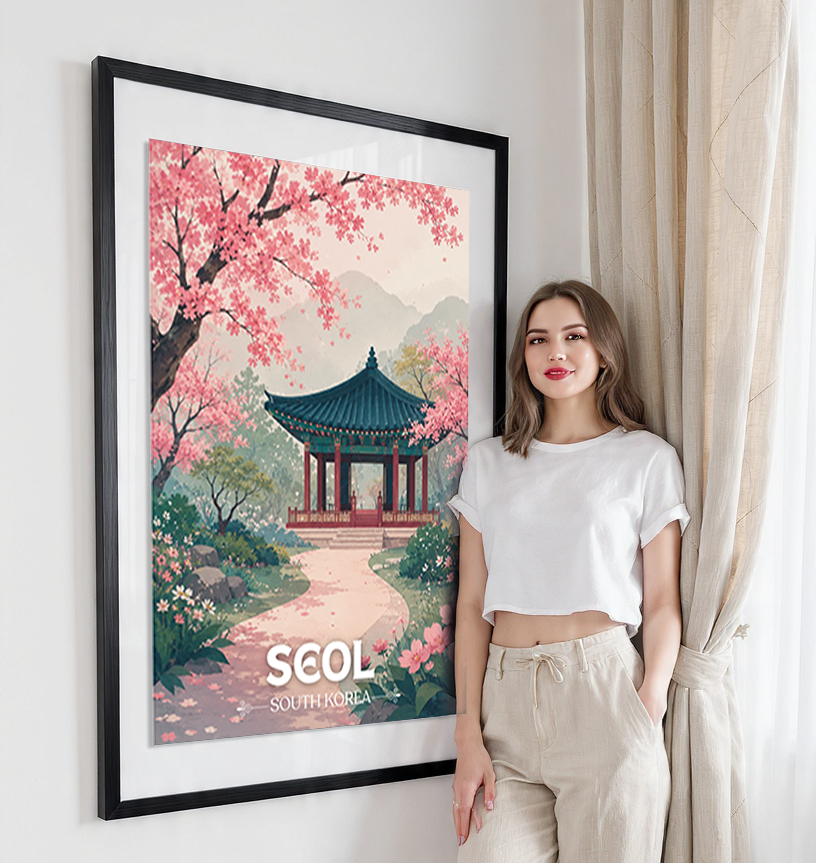 Seol - South Korea - Travel Poster Print Modern Style Wall Art