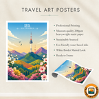 Seol - South Korea - Travel Poster Print Modern Style Wall Art