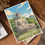 Sinheungsa Temple - South Korea - Travel Poster Print Modern Style Wall Art
