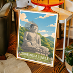 Sinheungsa Temple - South Korea - Travel Poster Print Modern Style Wall Art