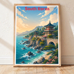 South Korea - Travel Poster Print Modern Style Wall Art