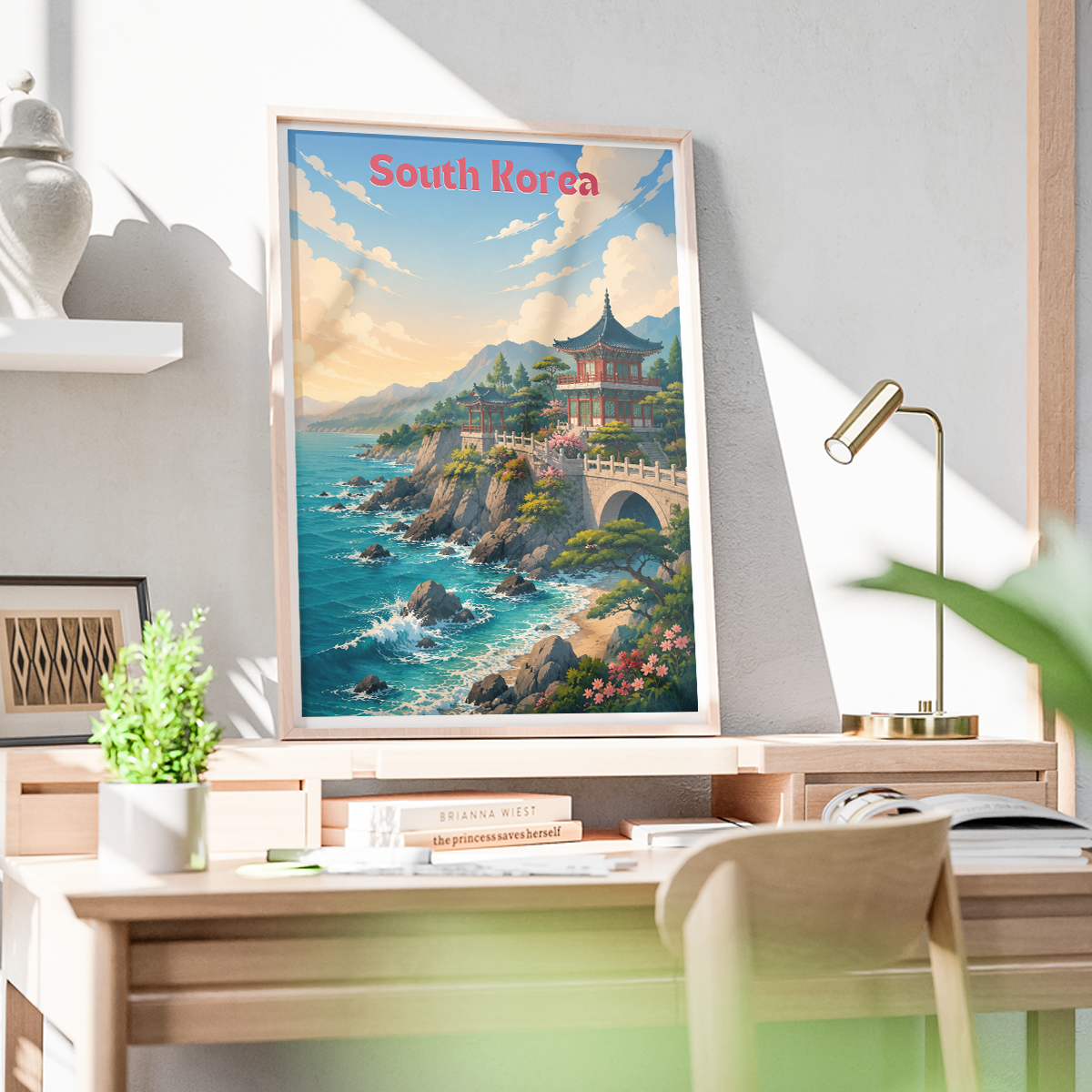 South Korea - Travel Poster Print Modern Style Wall Art
